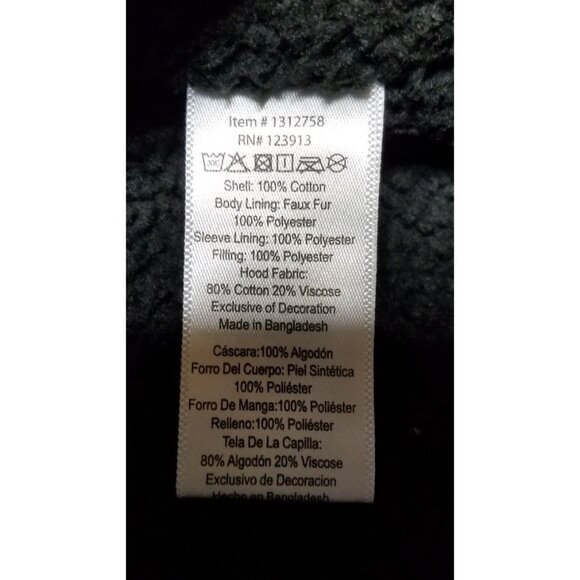 JACHS New York Snap Up Removable Hood Faux Fur Lined Black Canvas Jacket Men's M - Picture 4 of 14